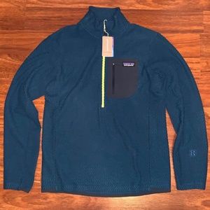 Patagonia R1 Air 1/2-Zip Fleece Pullover, Crater Blue